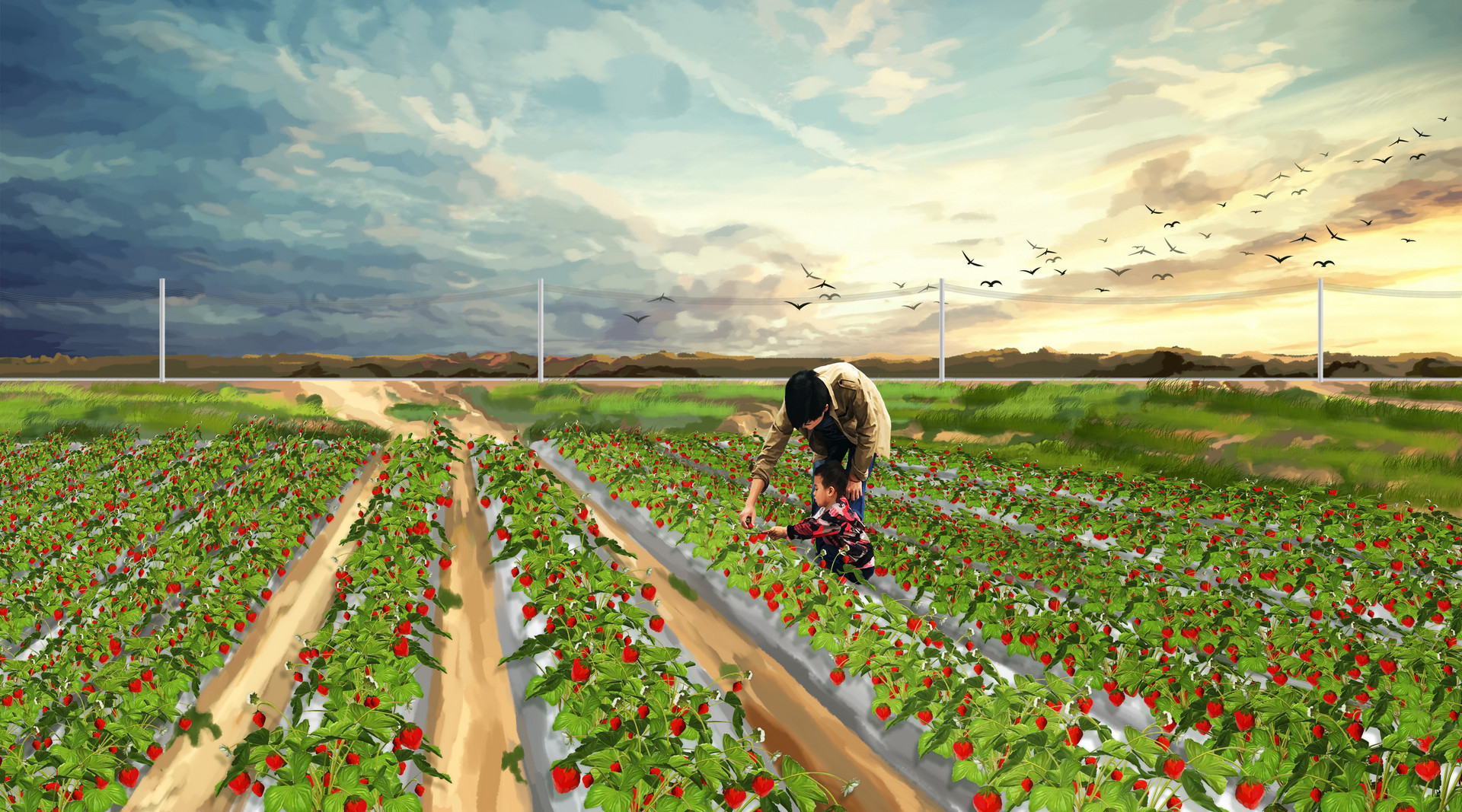 【近郊亲子游】草莓采摘、农家饭、儿童花卉生态乐园亲子一日游